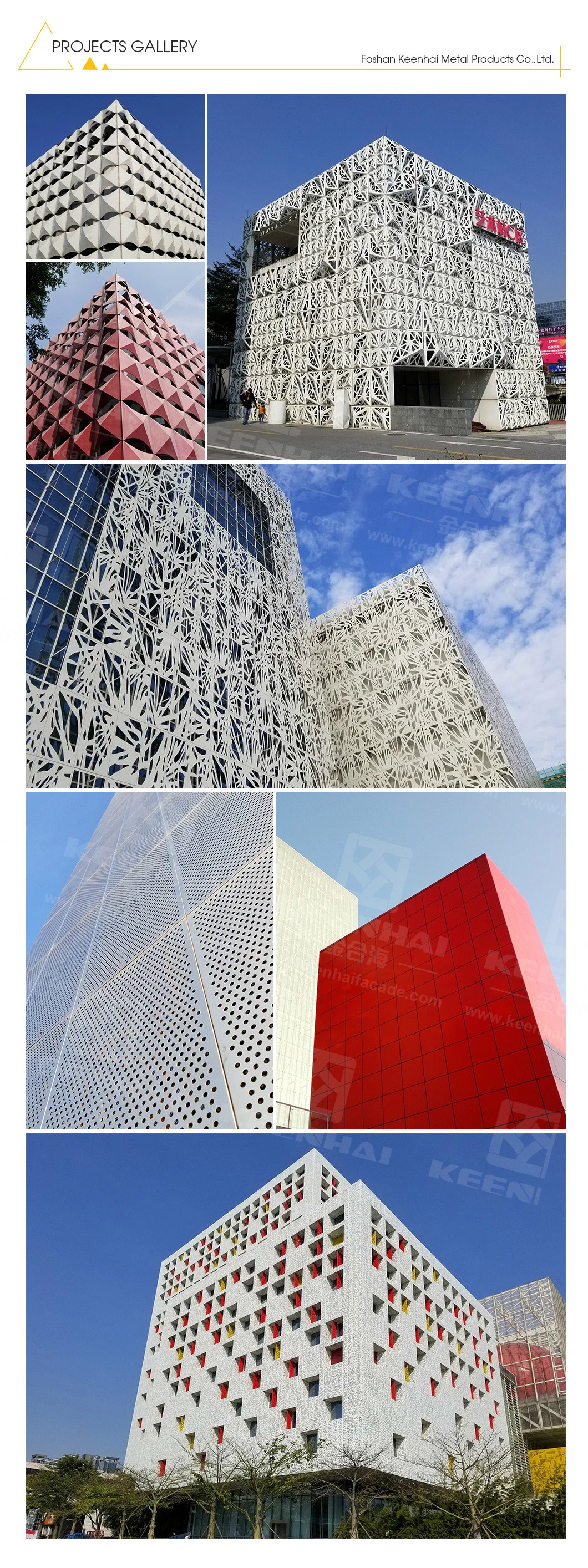 External Laser Cut Decorative Materials Aluminum Perforated Aluminium Cladding Panels (Keenhai-CW017)