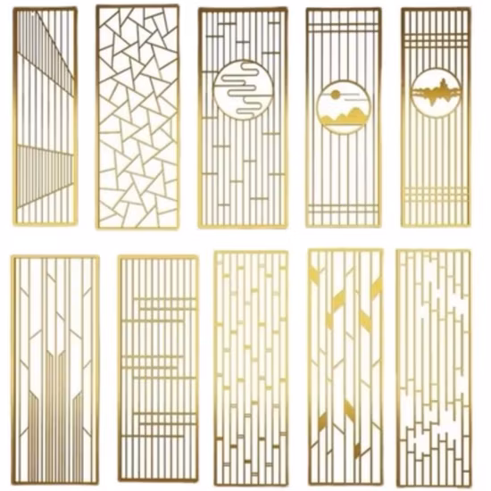 Edelstahlfarbene dekorative Palte-Sichtschutz-Metalltrennwand aus Edelstahl